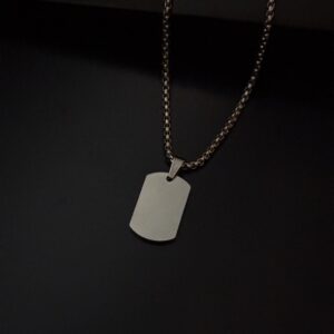 Plain Dog Tag Pendant Necklace